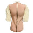 Load image into Gallery viewer, Lanvin Ivory / Nude Layered Silk Chiffon and Nylon Stretch Top