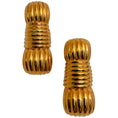 Load image into Gallery viewer, Fendi Vintage Gold Plated Ribbed Knot Earrings
