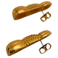 Load image into Gallery viewer, Fendi Vintage Gold Plated Ribbed Knot Earrings