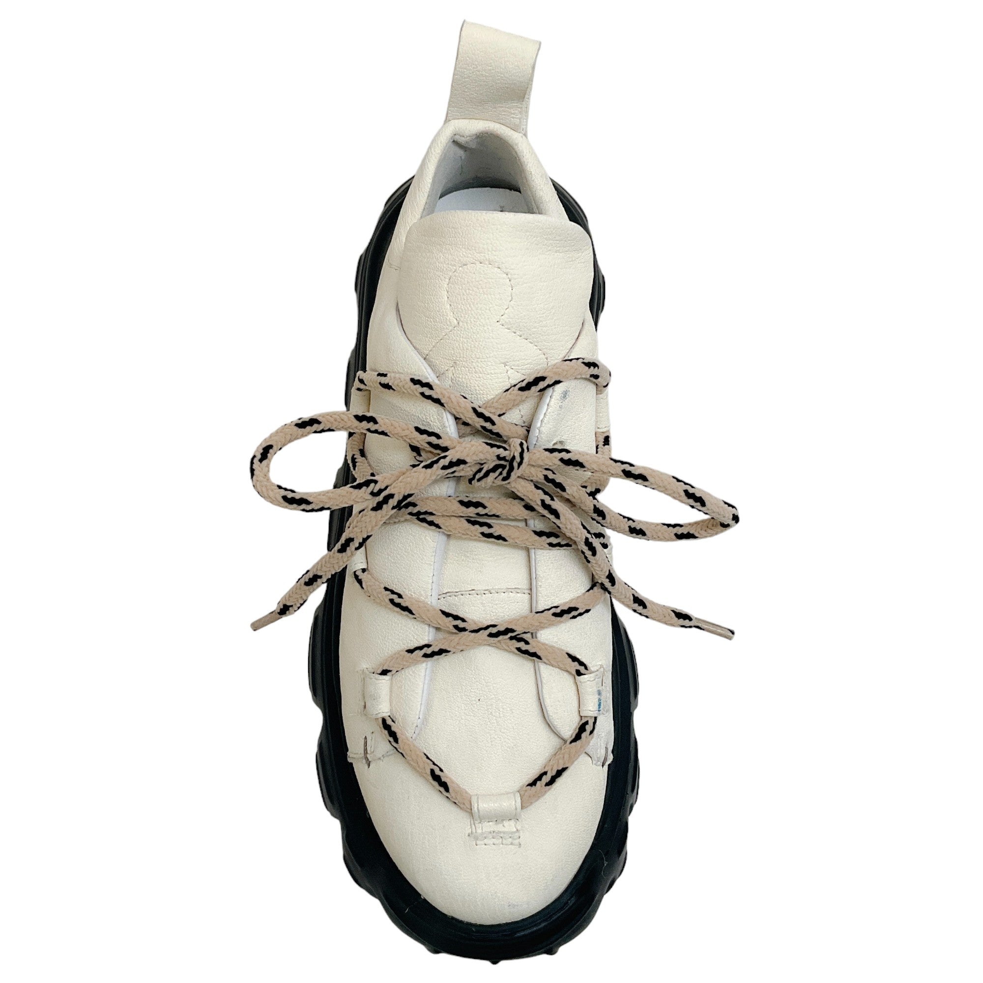Henry Beguelin White Leather Grattato Gesso Sneakers