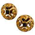 Load image into Gallery viewer, Fendi Vintage Gold Plated Round Filigree Earrings