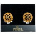 Load image into Gallery viewer, Fendi Vintage Gold Plated Round Filigree Earrings