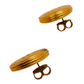 Load image into Gallery viewer, Fendi Vintage Gold Plated Round Logo Earrings