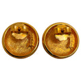 Load image into Gallery viewer, Fendi Vintage Gold Plated Round Logo Earrings