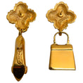 Load image into Gallery viewer, Fendi Vintage Gold Plated High Heel / Handbag Earrings