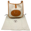 Load image into Gallery viewer, Hermes Beige / Cognac Toile / Clemence Leather Evelyne III GM