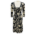 Load image into Gallery viewer, Etro Black / Beige Floral Printed Jersey Stretch Midi Dress