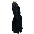 Load image into Gallery viewer, Akris Punto Black Flared Mid Length Wool Coat with Belt
