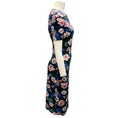 Load image into Gallery viewer, Erdem Navy / Pink Essie Floral Short Sleeved Jersey Midi Dress