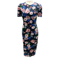 Load image into Gallery viewer, Erdem Navy / Pink Essie Floral Short Sleeved Jersey Midi Dress