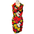 Load image into Gallery viewer, Oscar de la Renta Red Multi Floral Printed Midi Dress
