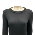 Load image into Gallery viewer, Michael Kors Collection Black Feather Embellished Hem Cashmere Knit Long Sleeved Dress