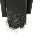 Load image into Gallery viewer, Michael Kors Collection Black Feather Embellished Hem Cashmere Knit Long Sleeved Dress