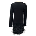 Load image into Gallery viewer, Michael Kors Collection Black Feather Embellished Hem Cashmere Knit Long Sleeved Dress