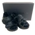 Load image into Gallery viewer, Henry Beguelin Black Fur Grattato Sandals