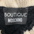 Load image into Gallery viewer, Boutique Moschino Black / Cream Ruffled Wool Knit Long Cardigan Sweater