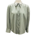 Load image into Gallery viewer, Brunello Cucinelli Green / Beige Striped Silk Shirt