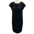 Load image into Gallery viewer, Moschino Black Bow Detail Crepe Dress