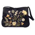 Load image into Gallery viewer, Moschino Vintage Black Multi Floral Embroidered Silk Handbag
