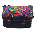 Load image into Gallery viewer, John Galliano Black Multi Embroidered Canvas Messenger Shoulder Bag
