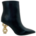 Load image into Gallery viewer, Cult Gaia Black Leather Zelma Chain Heel Booties
