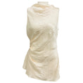 Load image into Gallery viewer, McQueen Oyster Smashed Satin Asymmetric High Neck Top
