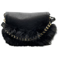 Load image into Gallery viewer, Elena Ghisellini Black Leather and Fur Three Way Bag