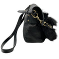 Load image into Gallery viewer, Elena Ghisellini Black Leather and Fur Three Way Bag