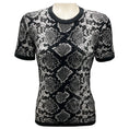 Load image into Gallery viewer, Michael Kors Collection Banker Melange Python Jacquard Stretch Viscose Short Sleeve Sweater