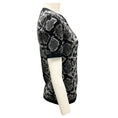Load image into Gallery viewer, Michael Kors Collection Banker Melange Python Jacquard Stretch Viscose Short Sleeve Sweater