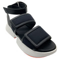 Load image into Gallery viewer, Hermes Black Leather 50mm Greek Two Strap Sandals