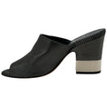 Load image into Gallery viewer, Chanel Black Suede Mules with Silver Stripes