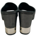 Load image into Gallery viewer, Chanel Black Suede Mules with Silver Stripes
