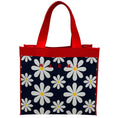 Load image into Gallery viewer, Marni Navy Blue / White / Yellow / Red Logo Floral Daisy Knit Fabric Tote Bag