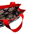 Load image into Gallery viewer, Marni Navy Blue / White / Yellow / Red Logo Floral Daisy Knit Fabric Tote Bag