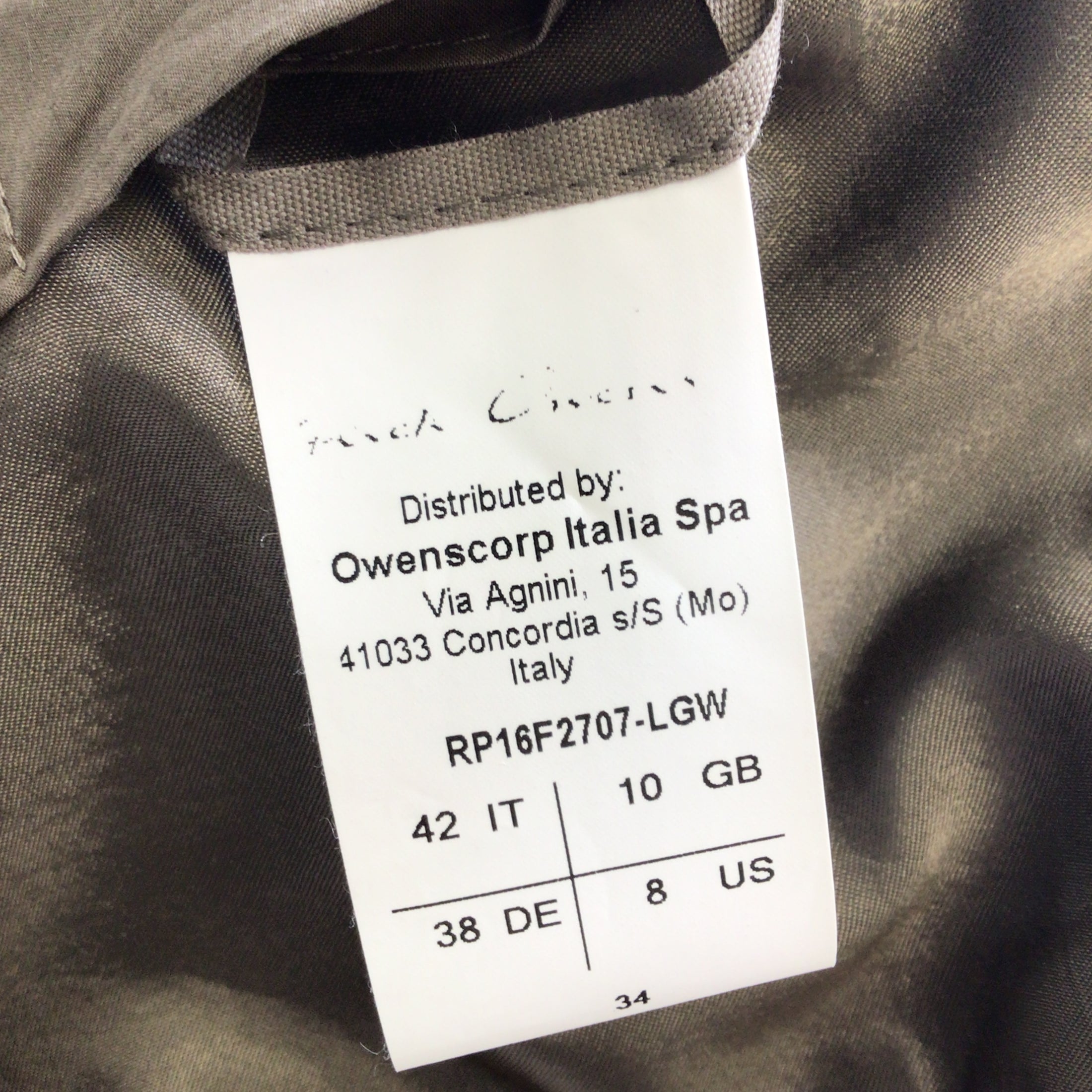 Rick Owens Taupe Moto Zip Calfskin Leather Jacket