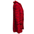 Load image into Gallery viewer, St. John Red / Fuchsia Pink / Black Fringed Tweed Knit Jacket