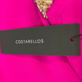 Load image into Gallery viewer, Costarellos Magenta Elin Crystal Embellished Caped Crepe Gown