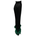 Load image into Gallery viewer, Lingua Franca x Wicked Black Elphaba Silk Pant with Feathers