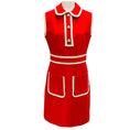 Load image into Gallery viewer, Gucci Red / Ivory Collared Sleeveless Dress with Tiger Buttons