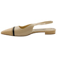 Load image into Gallery viewer, Manolo Blahnik Beige / Black Patent Leather Slingback Flats with Leather Toe