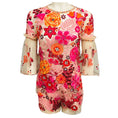 Load image into Gallery viewer, Jenny Packham Beige / Red / Pink / Orange Floral Embroidered Mesh Tulle Top and Shorts Set
