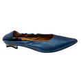 Load image into Gallery viewer, Robert Clergerie Blue Metallic Pointed Toe Leather Flats