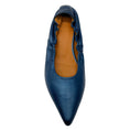 Load image into Gallery viewer, Robert Clergerie Blue Metallic Pointed Toe Leather Flats