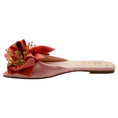 Load image into Gallery viewer, Roger Vivier Pink Satin Floral Beaded Embellished Flat Sandals