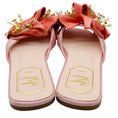 Load image into Gallery viewer, Roger Vivier Pink Satin Floral Beaded Embellished Flat Sandals