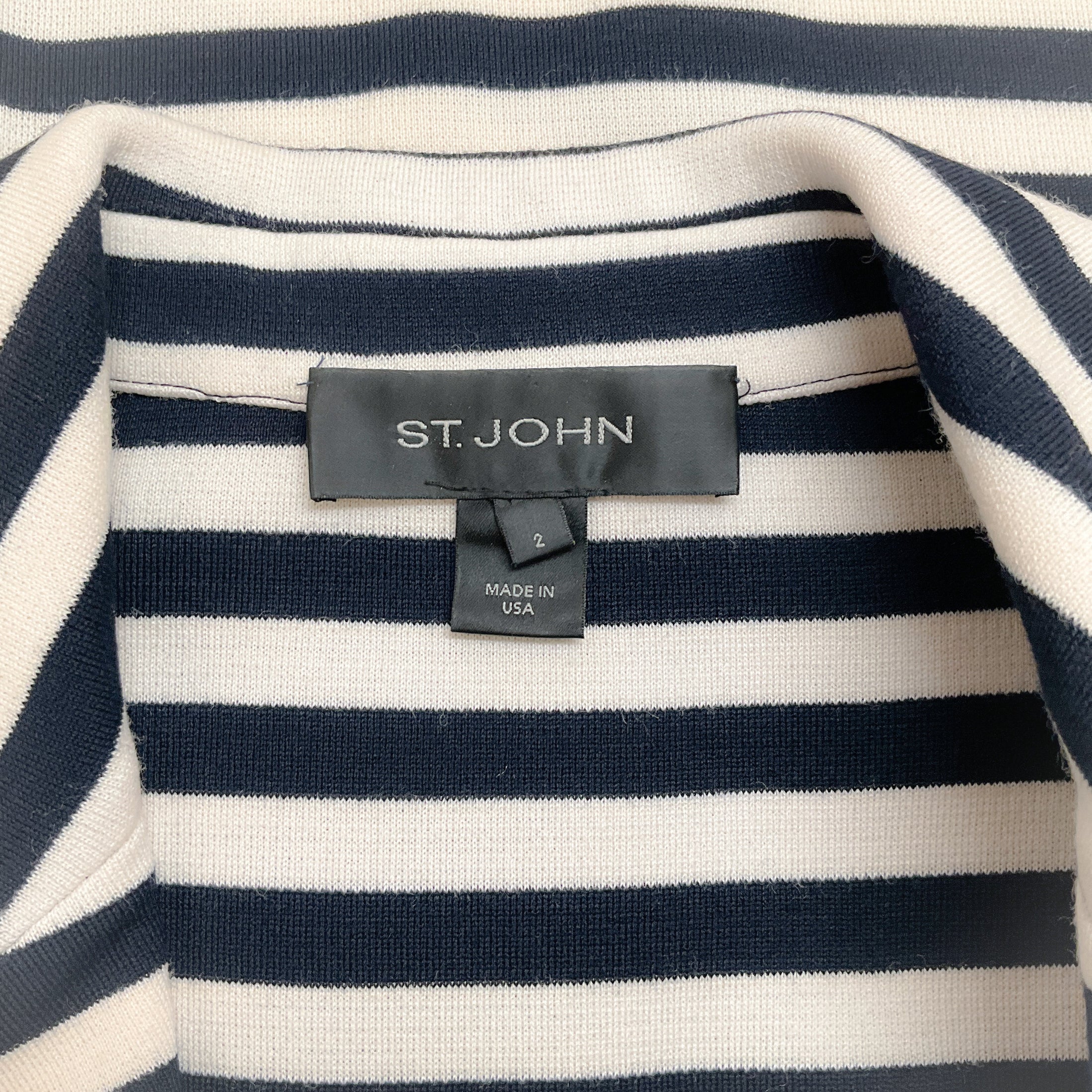 St. John Navy / White Stripe Blazer