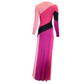 Load image into Gallery viewer, Prabal Gurung Pink / Purple / Black Mesh Detail Long Sleeved Colorblock Maxi Dress
