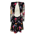 Load image into Gallery viewer, Naeem Khan Black Multi Floral Sequined Cocktail Dress with Open Back