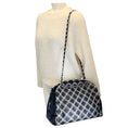 Load image into Gallery viewer, Chanel Black / Beige / White Woven Patent Leather Chain Strap Handbag